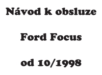 Ford Focus - Navod k obsluze CZ 1998-1